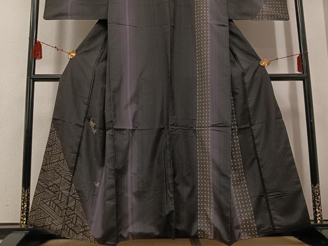 平和屋着物●訪問着 本場大島紬 間道 三越扱い 正絹 逸品 AABF6063ph