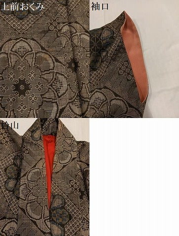 平和屋着物●本場大島紬 龍郷絣 正絹 逸品 AABF6081ph