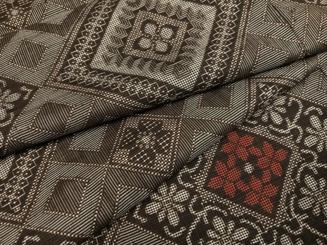 平和屋着物●本場大島紬 龍郷絣 正絹 逸品 未使用 AABF6082ph