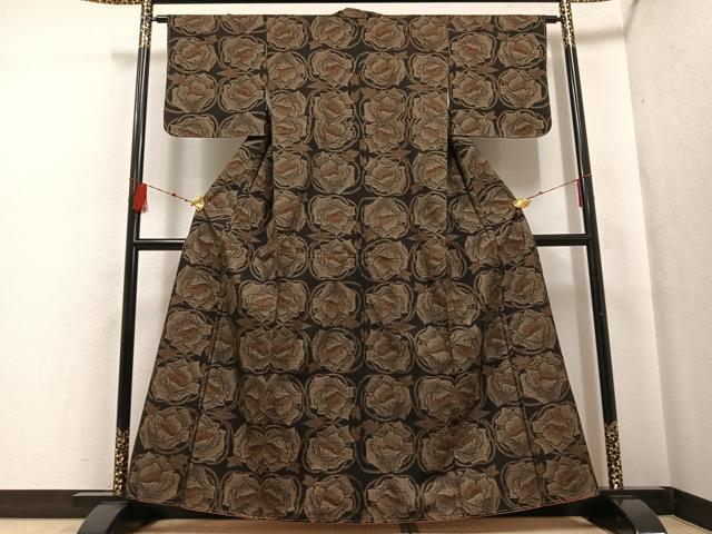 平和屋着物●本場大島紬 一元7マルキ 花尽くし 正絹 逸品 未使用 AABF6102ph