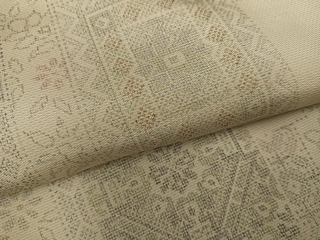 平和屋着物●上質な紬 花尽くし 正絹 逸品 AABF6105ph