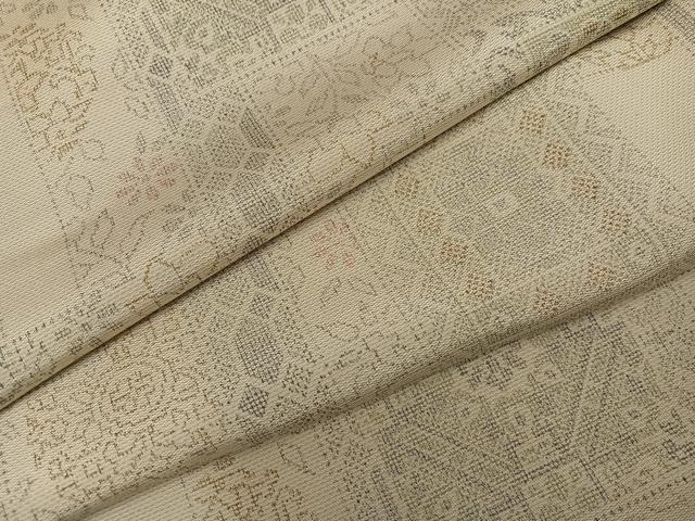 平和屋着物●上質な紬 花尽くし 正絹 逸品 AABF6105ph