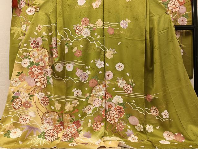 平和屋着物●豪華振袖 雪輪花文 金彩 仮絵羽 逸品 未使用 AABF6107ph