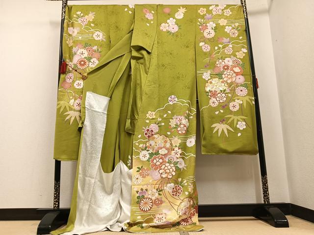 平和屋着物●豪華振袖 雪輪花文 金彩 仮絵羽 逸品 未使用 AABF6107ph
