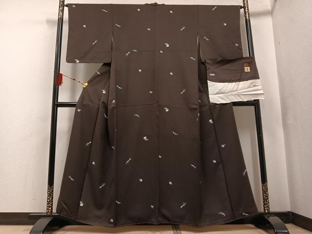 平和屋着物●上質な小紋 京友禅 成り物 反端付き 正絹 逸品 未使用 AABF6108ph