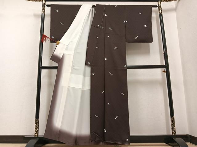 平和屋着物●上質な小紋 京友禅 成り物 反端付き 正絹 逸品 未使用 AABF6108ph