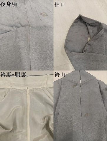 平和屋着物●国際的伝統工芸作家 十二代・藤林徳扇 苑寿 小紋 苑寿織 舞扇 金糸 反端付き 正絹 逸品 AABF6114ph