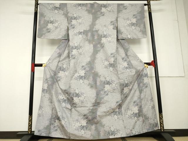 平和屋着物●本場大島紬 白大島 一元7マルキ 総絣 草花文 やまと誂製 正絹 逸品 AABF6133ck