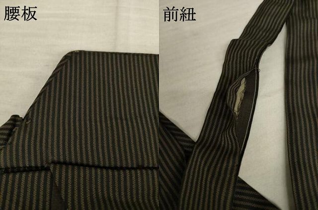 平和屋着物●男性 馬乗り袴 縞 正絹 逸品 AABF6147ck