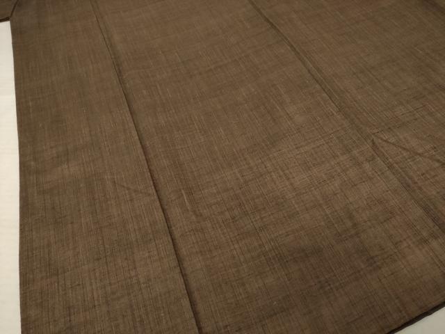 平和屋着物●男性 奥能登紬 アンサンブル 長襦袢(袷)セット 草木染 憲法色 反端付き 正絹 逸品 AABF6183ck