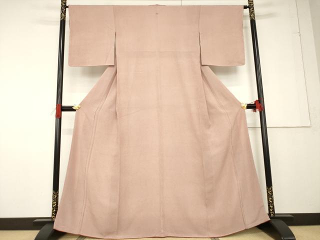 平和屋着物●伝統工芸士 関正三郎 江戸小紋 万筋 樺色×白色 正絹 逸品 未使用 AABF6187ck