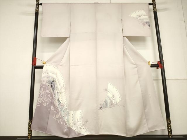 平和屋着物●鎌倉友禅 坂井教人 日本工芸会正会員 訪問着 刺繍 孔雀花文 正絹 逸品 AABF6188ck