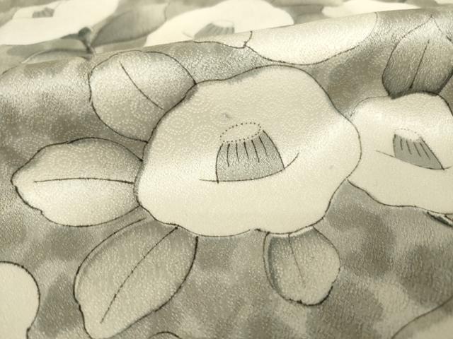 平和屋着物●上質な小紋 手描き 椿 正絹 逸品 AABF6189ck