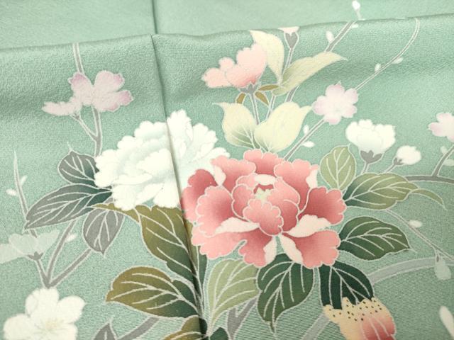 平和屋着物●訪問着 枝花文 暈し染め 正絹 逸品 AABF6198ck