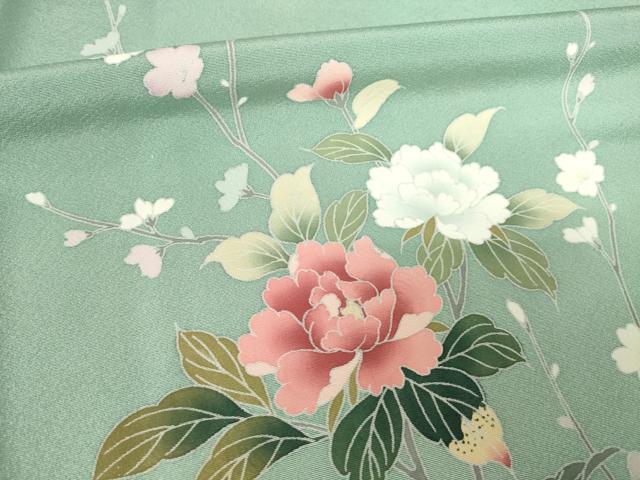 平和屋着物●訪問着 枝花文 暈し染め 正絹 逸品 AABF6198ck