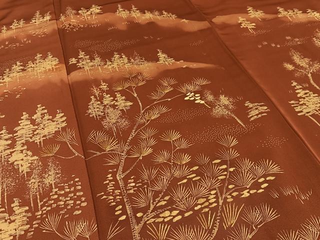 平和屋着物■訪問着 刺繍 樹林文 正絹 逸品 AABF6216oa