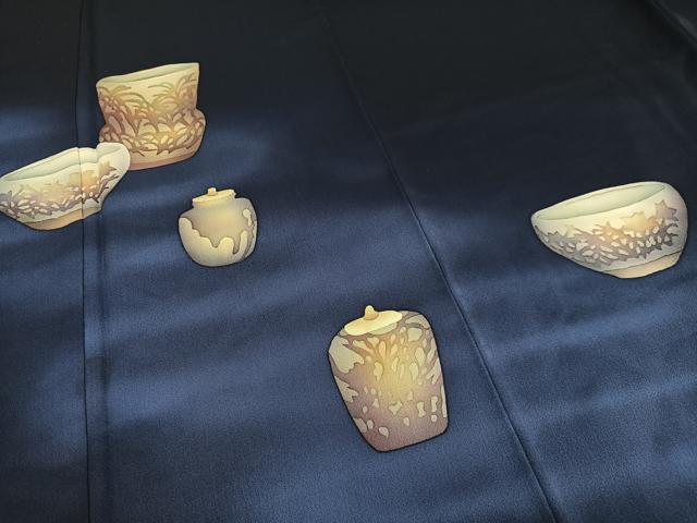 平和屋着物■訪問着 陶器文 暈し染め 正絹 逸品 AABF6226oa