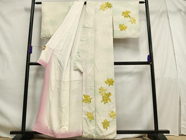 平和屋着物■訪問着 舞花文 暈し染め 正絹 逸品 AABF6240oa