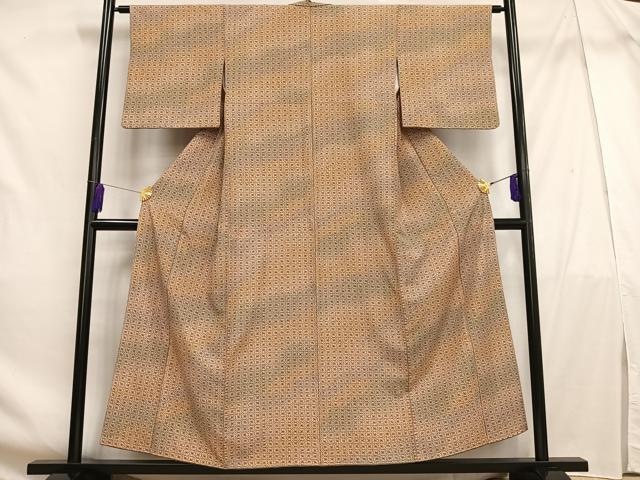 平和屋着物■小紋 幾何学文 暈し染め 洗える着物 AABF6251oa