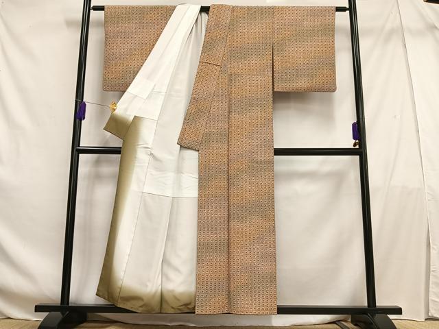 平和屋着物■小紋 幾何学文 暈し染め 洗える着物 AABF6251oa