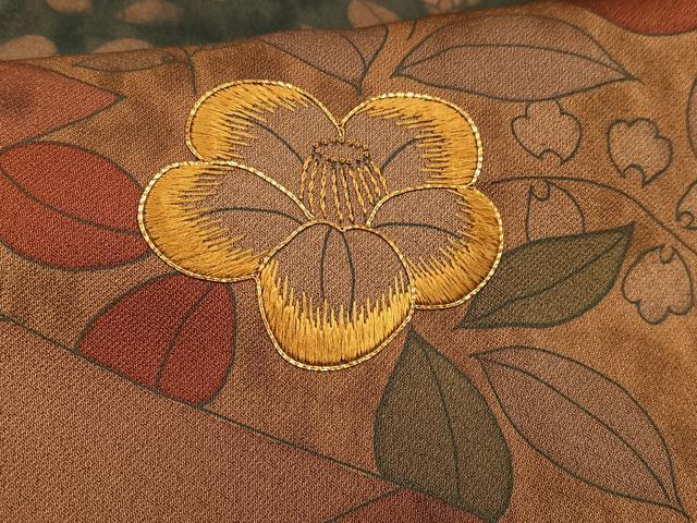 平和屋着物■豪華色留袖 駒刺繍 草花文 正絹 逸品 AABF6286oa