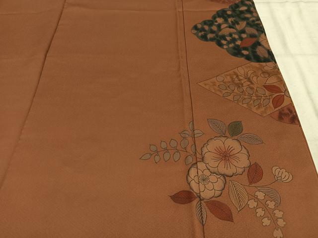 平和屋着物■豪華色留袖 駒刺繍 草花文 正絹 逸品 AABF6286oa