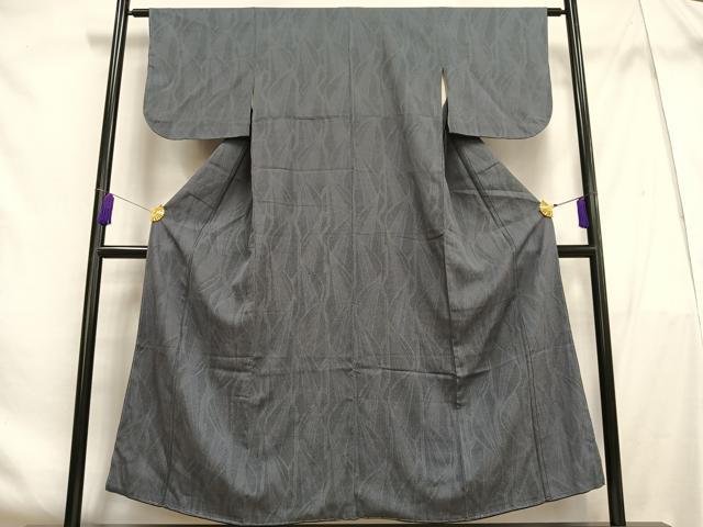 平和屋着物■お召 幾何学文様 正絹 逸品 未使用 AABF6289oa