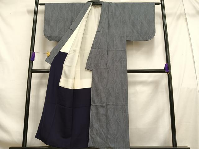 平和屋着物■お召 幾何学文様 正絹 逸品 未使用 AABF6289oa