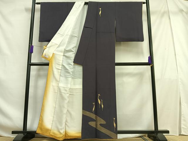 平和屋着物■訪問着 駒刺繍 冠鶴 やまと誂製 正絹 逸品 AABF6321oa