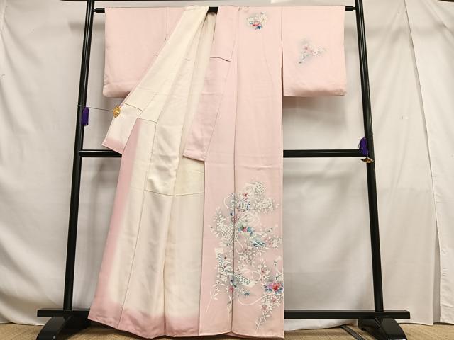 平和屋着物■訪問着 短冊花文 暈し染め 正絹 逸品 AABF6354oa