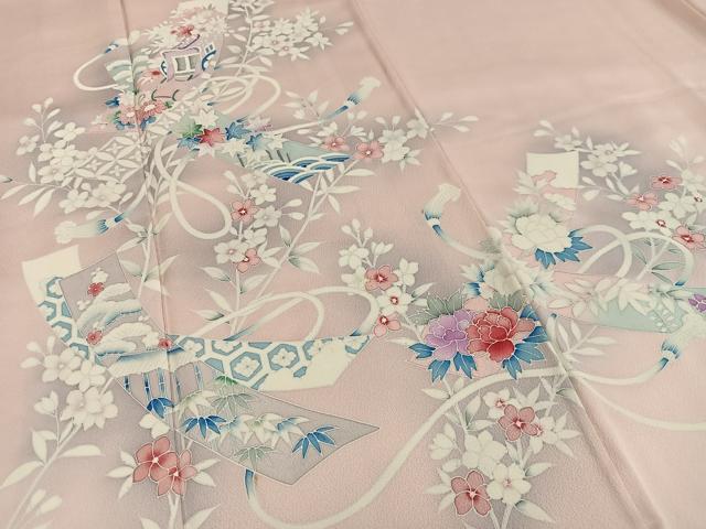 平和屋着物■訪問着 短冊花文 暈し染め 正絹 逸品 AABF6354oa