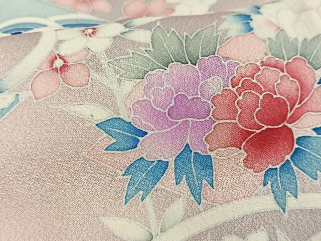 平和屋着物■訪問着 短冊花文 暈し染め 正絹 逸品 AABF6354oa