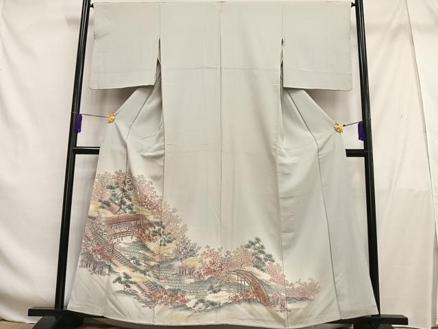 平和屋着物■豪華色留袖 風景花文 暈し染め 金銀彩 正絹 逸品 AABF6372oa