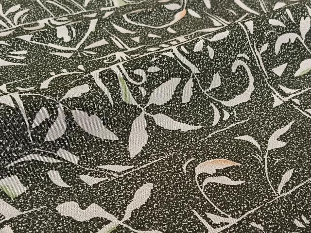 平和屋着物▽上質な小紋 単衣 草花文 正絹 逸品 AABF6403jh