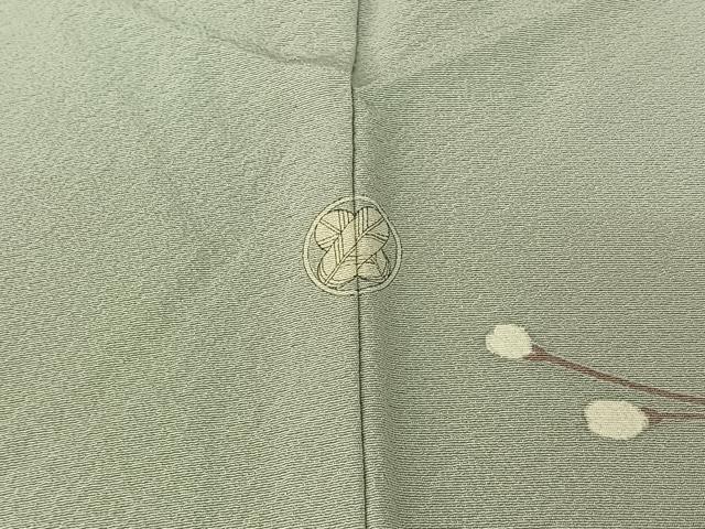 平和屋着物▽訪問着 単衣 友禅 作家物 枝花文 暈し染め 正絹 逸品 AABF6427jh