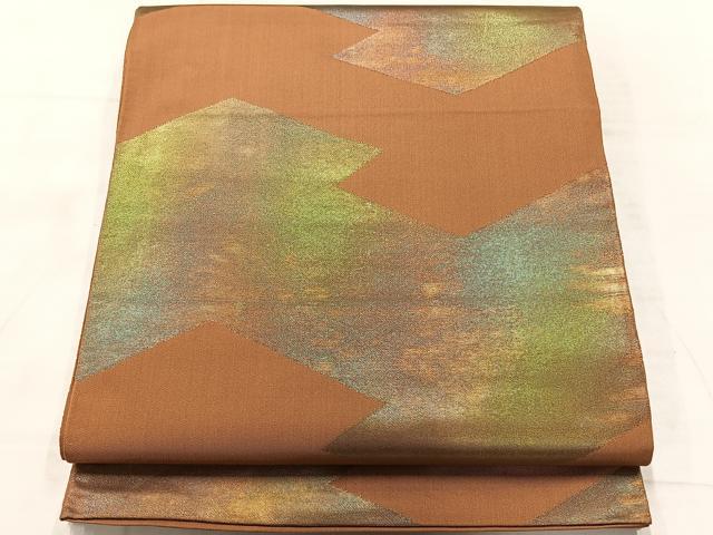 平和屋着物◎六通柄 本袋帯 松皮菱文 正絹 逸品 AABF6454uk