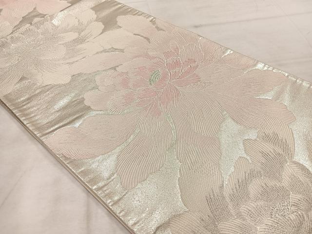 平和屋着物◎六通柄袋帯 舞花文 銀糸 正絹 逸品 AABF6498uk