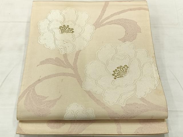 平和屋着物◎六通柄袋帯 花唐草文 金糸 正絹 逸品 AABF6547uk