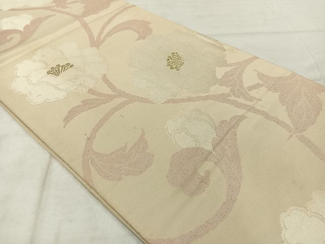 平和屋着物◎六通柄袋帯 花唐草文 金糸 正絹 逸品 AABF6547uk