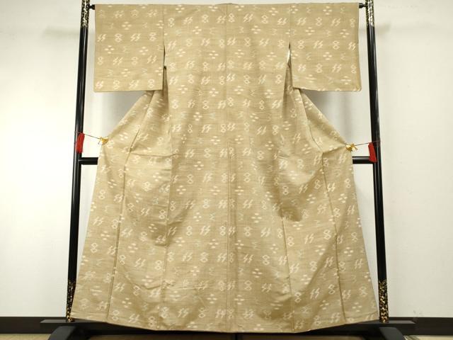 平和屋着物●上質な紬 琉球絣文様 正絹 逸品 AABF6563cs