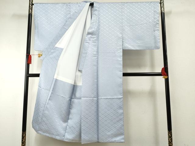 平和屋着物●男性 色紋付・羽織セット 花菱地紋 秘色色 キングサイズ 洗える着物 AABF6567cs