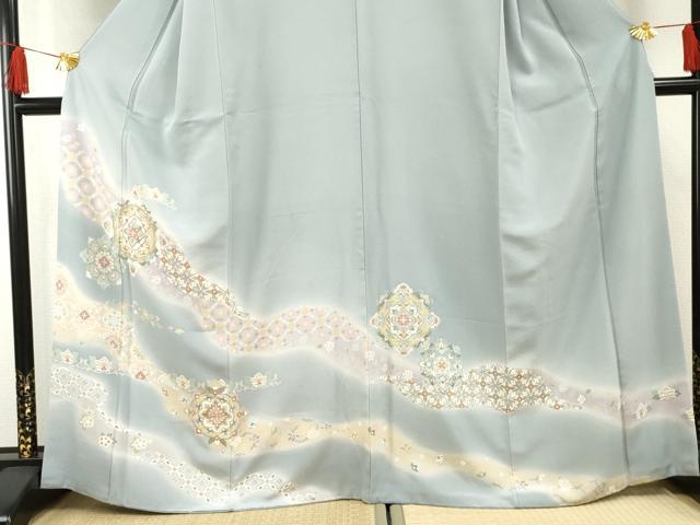 平和屋着物●訪問着 友禅 駒刺繍 正倉院花文 暈し染め 金彩 正絹 逸品 AABF6571cs