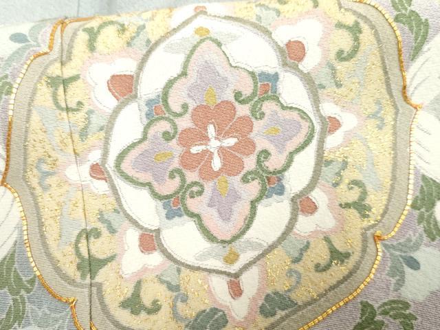 平和屋着物●訪問着 友禅 駒刺繍 正倉院花文 暈し染め 金彩 正絹 逸品 AABF6571cs