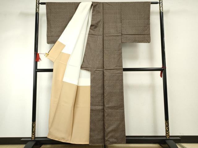 平和屋着物●本場大島紬 割込み絣 蜀江花文 正絹 逸品 未使用 AABF6579cs