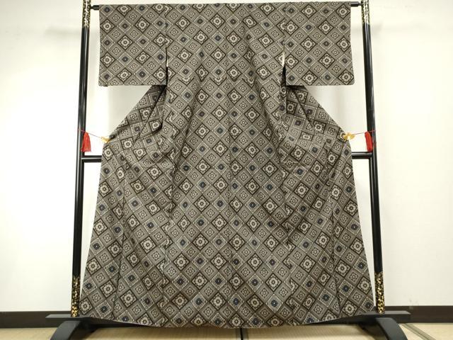 平和屋着物●本場大島紬 龍郷絣 正絹 逸品 AABF6581cs