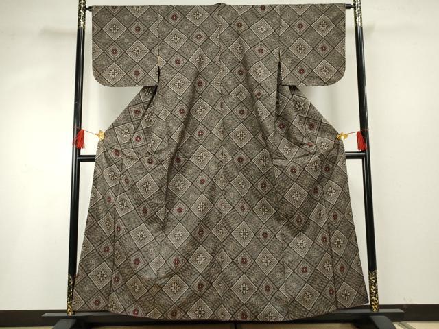 平和屋着物●本場大島紬 龍郷絣 正絹 逸品 AABF6584cs