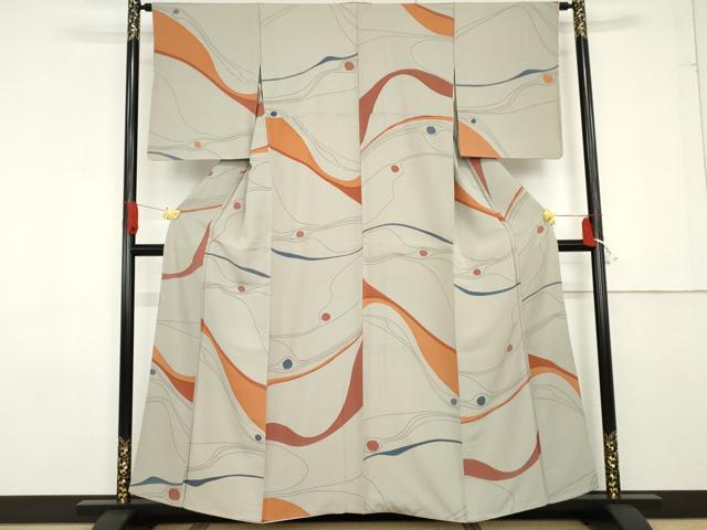 平和屋着物●ピエール・カルダン 小紋 流水丸文 正絹 逸品 AABF6597cs