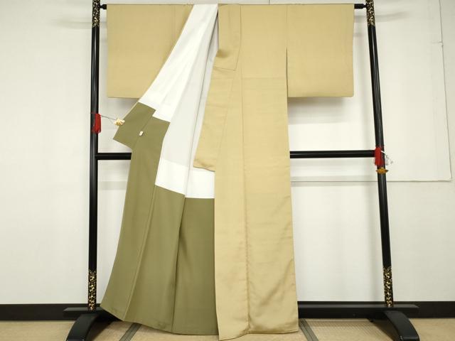 平和屋着物●お召 花格子 正絹 逸品 AABF6598cs