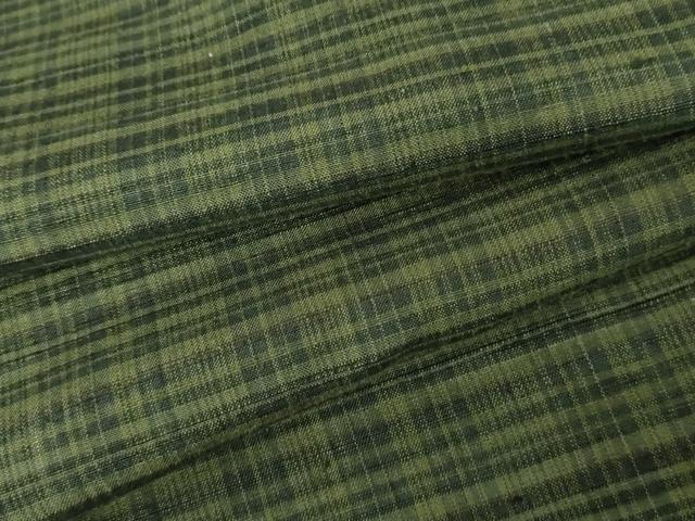 平和屋着物●郡上紬 草木染 格子 正絹 逸品 AABF6606cs