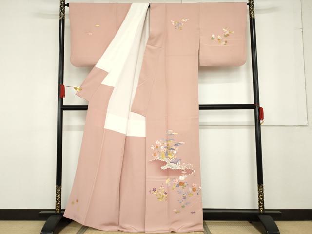平和屋着物●本加賀友禅作家 水野陽子 訪問着 松竹梅風景文 暈し染め 正絹 逸品 AABF6608cs
